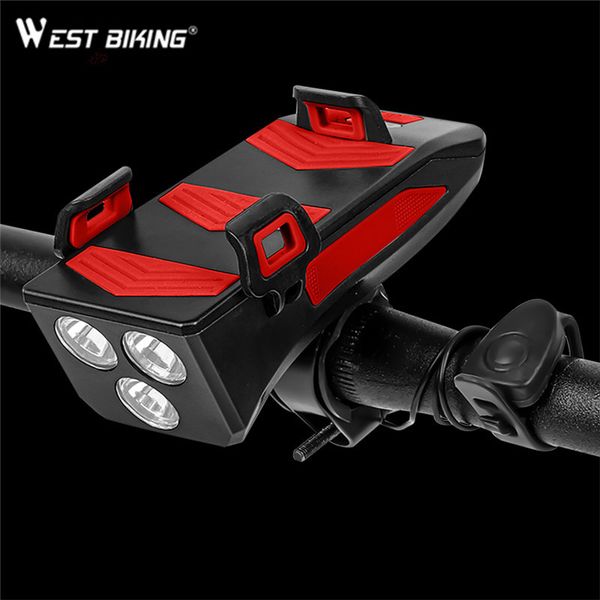 west biking bicycle mtb lamp 4 in 1 led front light usb rechargeable lantern phone holder power bank for bike cycling
west biking bicycle mtb lamp 4 in 1 led front light usb rechargeable lantern phone holder power bank for bike cycling