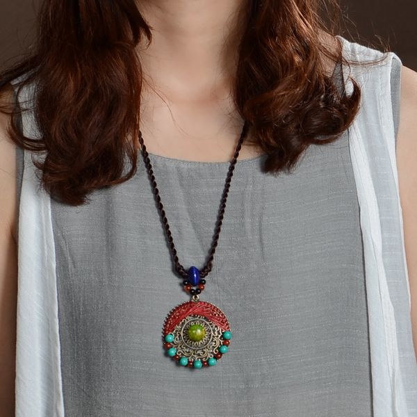 round necklace women jewelry sweater chain bohemian necklace clothes accessories wood, Silver
round necklace women jewelry sweater chain bohemian necklace clothes accessories wood, Silver