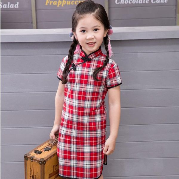 girl's dresses arrival 2021 girls chinese style cheongsam kids summer short sleeve plaid dress / qipao clothes 2-12 years, Red;yellow
girl's dresses arrival 2021 girls chinese style cheongsam kids summer short sleeve plaid dress / qipao clothes 2-12 years, Red;yellow