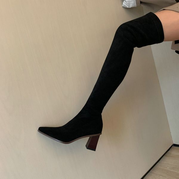 autumn winter over-the-knee boots pointed toe stylish handmade boots thin high heel shoes women, Black
autumn winter over-the-knee boots pointed toe stylish handmade boots thin high heel shoes women, Black