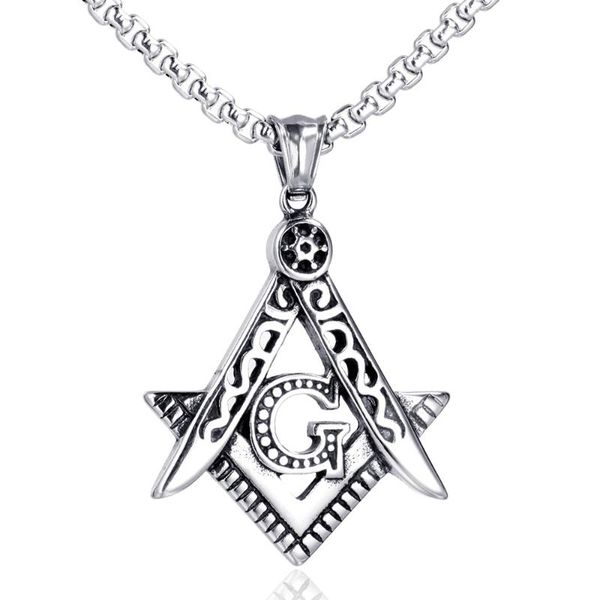 stainless steel vintage men's fashion masonic pendant necklace gift for men with 60cm chain, Silver
stainless steel vintage men's fashion masonic pendant necklace gift for men with 60cm chain, Silver