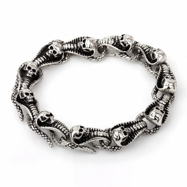 charm bracelets fashion punk stainless steel skull 22.5cm rock cool bangles men's pulsera jewelry gift, Golden;silver
charm bracelets fashion punk stainless steel skull 22.5cm rock cool bangles men's pulsera jewelry gift, Golden;silver