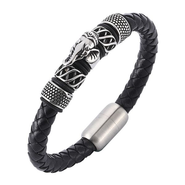 punk men jewelry weave leather bracelet elephant stainless steel magnetic clasp bangle trendy mens bracelets c0087, Golden;silver
punk men jewelry weave leather bracelet elephant stainless steel magnetic clasp bangle trendy mens bracelets c0087, Golden;silver