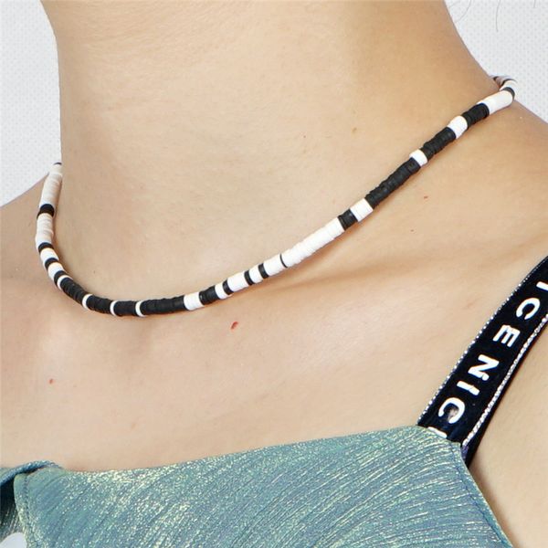 chokers bohemia style black white polymer clay necklace soft pottery choker colorful surfer beads collar handmade boho femme jewelry, Golden;silver
chokers bohemia style black white polymer clay necklace soft pottery choker colorful surfer beads collar handmade boho femme jewelry, Golden;silver