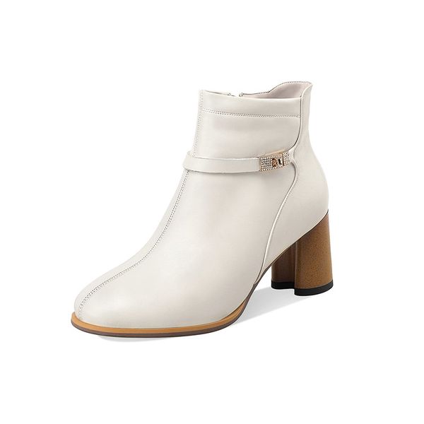 genuine leather female boots elegant concise shoes woman side zipper thick high heels boots winter working ankle, Black
genuine leather female boots elegant concise shoes woman side zipper thick high heels boots winter working ankle, Black