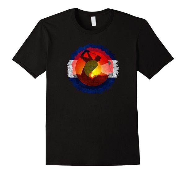 2019 new summer slim tee shirt colorado flag t-shirt golfing design