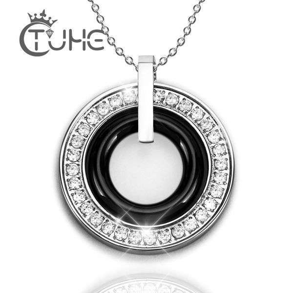 fashion 316 steel ceramic necklace double circle round eternity necklaces paved cz crystal necklace for women girls jewelry, Silver
fashion 316 steel ceramic necklace double circle round eternity necklaces paved cz crystal necklace for women girls jewelry, Silver