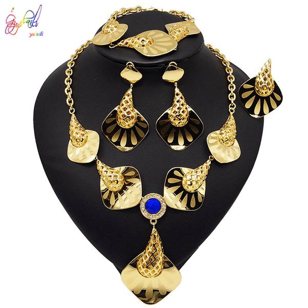 yulaili new arrival jewelry sets wedding fashion bridal dubai gold necklace earrings bracelet ring for women party jewellery sets, Black
yulaili new arrival jewelry sets wedding fashion bridal dubai gold necklace earrings bracelet ring for women party jewellery sets, Black