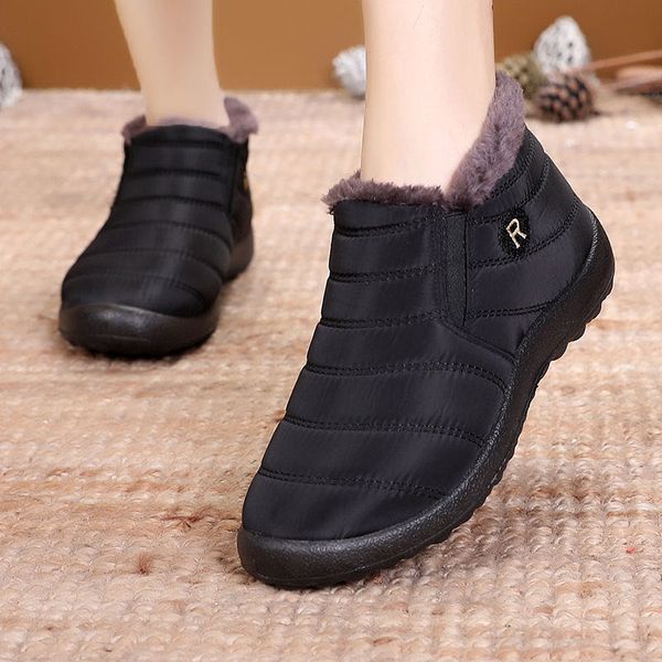 2020 snow boots women shoes warm plush fur ankle boots winter female slip on flat casual shoes waterproof ultralight footwear, Black
2020 snow boots women shoes warm plush fur ankle boots winter female slip on flat casual shoes waterproof ultralight footwear, Black