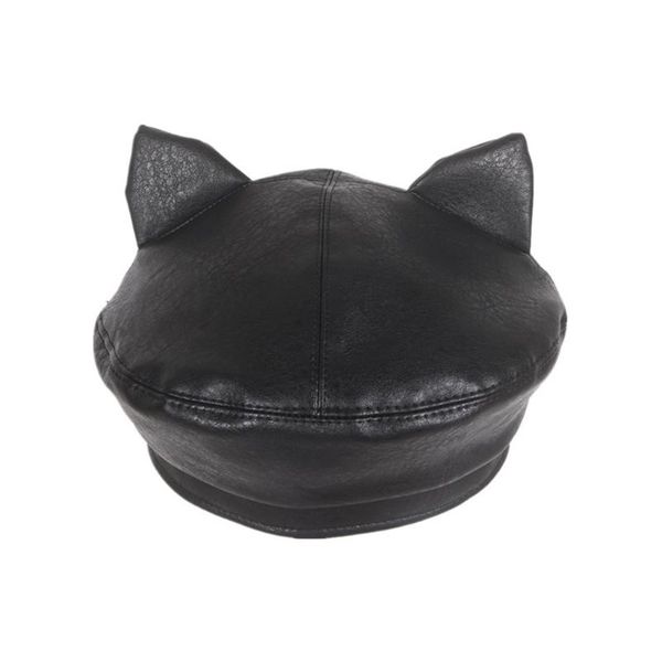 japanese women girls cute cat ears beret cap faux leather solid color painter student adjustable vintage classic octagonal hat, Blue;gray
japanese women girls cute cat ears beret cap faux leather solid color painter student adjustable vintage classic octagonal hat, Blue;gray
