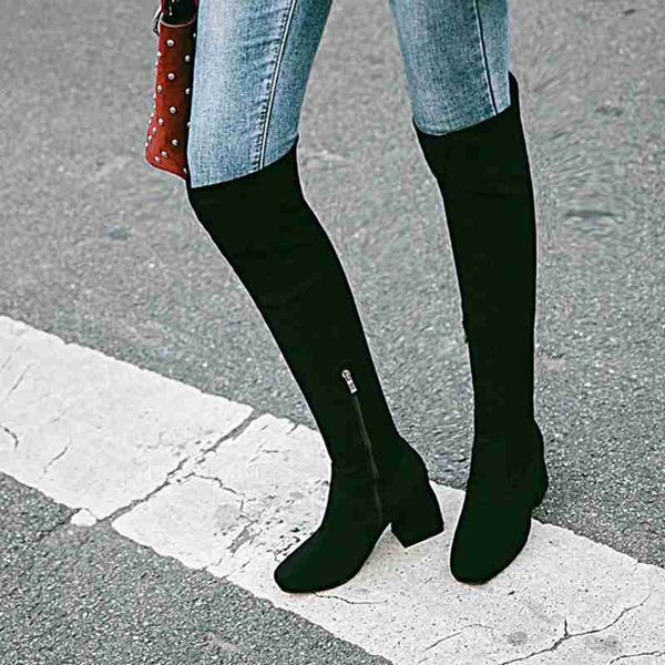 asileto plus size 34-43 women boots knee high thick heel boots botas feminino flock botte mujer zipper slip-on thigh a775, Black
asileto plus size 34-43 women boots knee high thick heel boots botas feminino flock botte mujer zipper slip-on thigh a775, Black