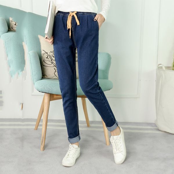elastic waist harem pants slim fit plus size jeans denim women spring and autumn models long all season jeans for ladies, Blue
elastic waist harem pants slim fit plus size jeans denim women spring and autumn models long all season jeans for ladies, Blue