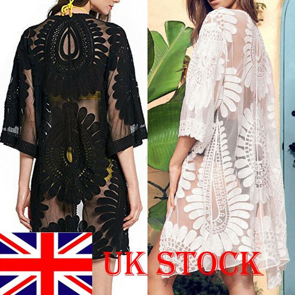 women's swimwear bikini 2021 women beach cover up embroidery half sleeve chiffon kimono cardigan cover-ups black white wear, White;black
women's swimwear bikini 2021 women beach cover up embroidery half sleeve chiffon kimono cardigan cover-ups black white wear, White;black