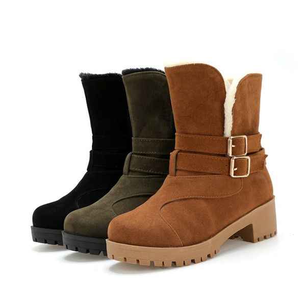 boots women winter outdoor keep warm fur plush buckle women's snow thick heel with round head short maziao, Black
boots women winter outdoor keep warm fur plush buckle women's snow thick heel with round head short maziao, Black