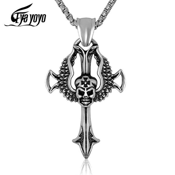 pendant necklaces eyeyoyo men's domineering titanium steel skull necklace personal rock punk ghost head, Silver
pendant necklaces eyeyoyo men's domineering titanium steel skull necklace personal rock punk ghost head, Silver