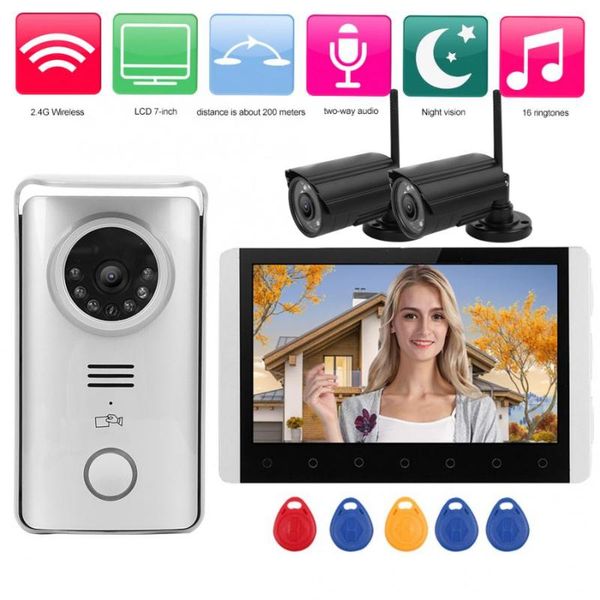 doorbells videocitofono 7in tft lcd doorbell 2.4g wireless swipes card night vision visual doorphone with 2 surveillance camera 100-240v
doorbells videocitofono 7in tft lcd doorbell 2.4g wireless swipes card night vision visual doorphone with 2 surveillance camera 100-240v