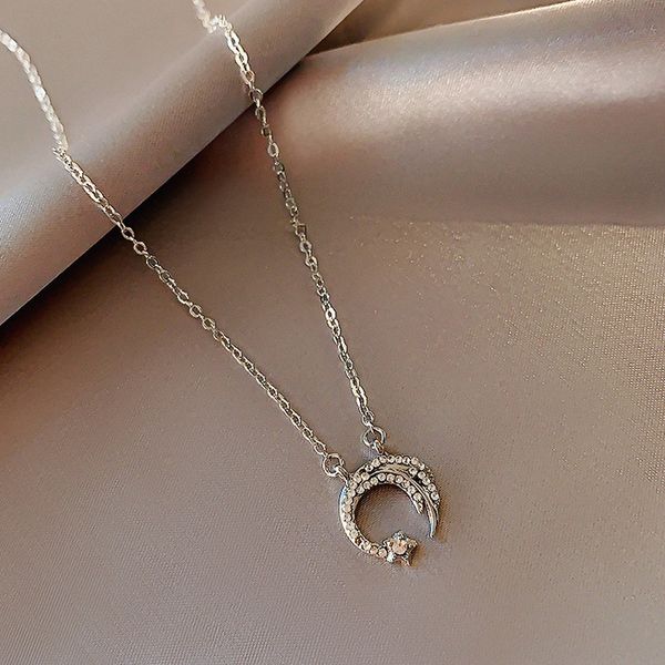 korean personality simple rhinestones star moon pendant necklace fashion women girl jewelry accessories female clavicle chain, Silver
korean personality simple rhinestones star moon pendant necklace fashion women girl jewelry accessories female clavicle chain, Silver