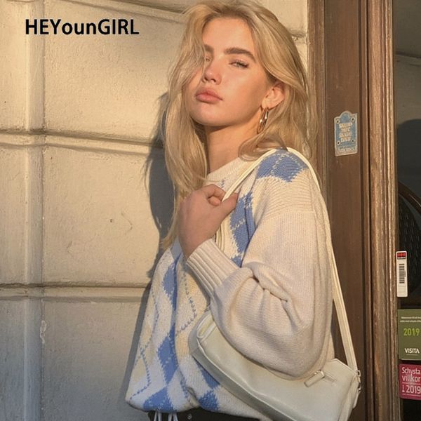 heyoungirl белый повседневная плед argyle свитер дамы y2k опрятный стиль vinage knit перемычка женщины antumn зима пуловер трикотаж, White;black
heyoungirl белый повседневная плед argyle свитер дамы y2k опрятный стиль vinage knit перемычка женщины antumn зима пуловер трикотаж, White;black