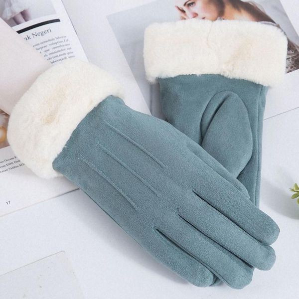 five fingers gloves 1 pair women winter warm faux suede thicken screen sense fur cuff mitten outdoor riding skiing ladies, Blue;gray
five fingers gloves 1 pair women winter warm faux suede thicken screen sense fur cuff mitten outdoor riding skiing ladies, Blue;gray