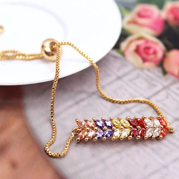 link, chain style rainbow adjustable charms bracelets copper micro pave cz for women or girl diy accessories gift, Black
link, chain style rainbow adjustable charms bracelets copper micro pave cz for women or girl diy accessories gift, Black