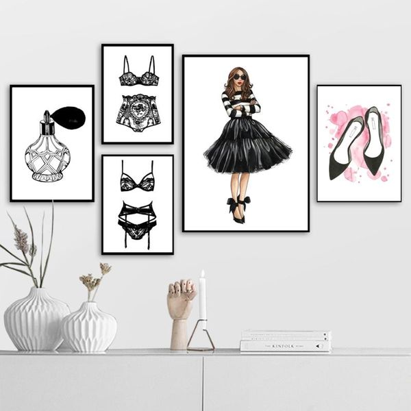 fashion woman underwear shoes wall art canvas painting nordic posters and prints wall pictures for living room home decor
fashion woman underwear shoes wall art canvas painting nordic posters and prints wall pictures for living room home decor