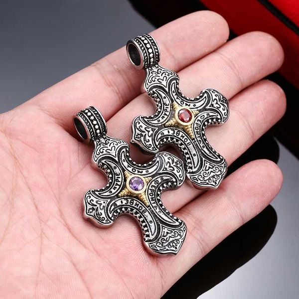 pendant necklaces unique cool cross with stone necklace for man and woman stainless steel fashion pretty jewelry, Silver
pendant necklaces unique cool cross with stone necklace for man and woman stainless steel fashion pretty jewelry, Silver