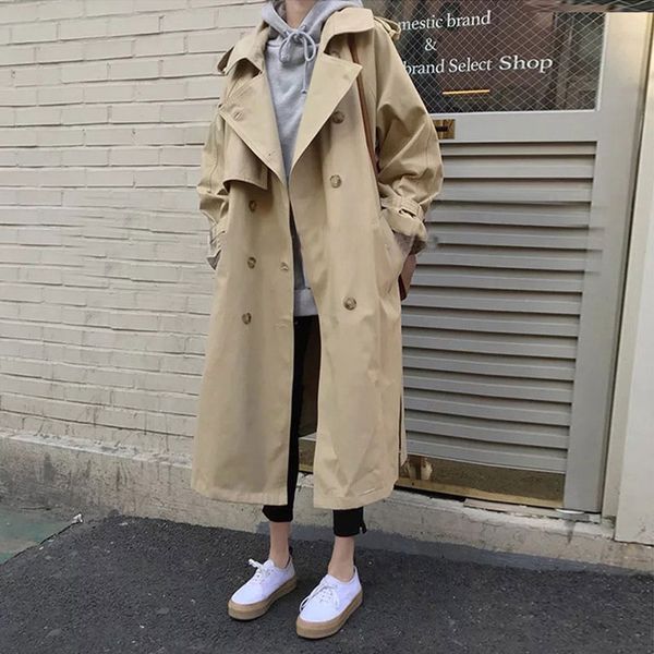 spring autumn new women's casual trench coat oversize double breasted vintage outwear sashes chic cloak female windbreaker, Tan;black
spring autumn new women's casual trench coat oversize double breasted vintage outwear sashes chic cloak female windbreaker, Tan;black