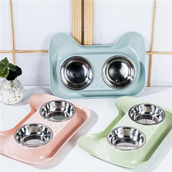 1pc durable double bowl cat bowl stainless steel cat rice dog leak-proof anti-skid pet feeding
1pc durable double bowl cat bowl stainless steel cat rice dog leak-proof anti-skid pet feeding