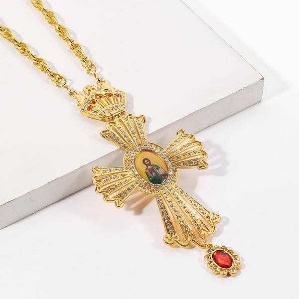 pendant necklaces 120cm long chain religious chest necklace russian cross crucifix orthodox crown jewelry gift, Silver
pendant necklaces 120cm long chain religious chest necklace russian cross crucifix orthodox crown jewelry gift, Silver
