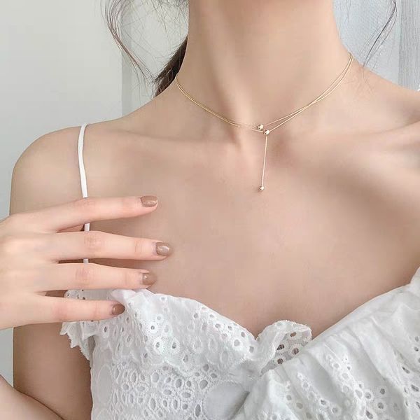 metal round ball long japanese atmosphere double layer simple necklace small fresh young girl clavicle chain super immortal luxu, Silver
metal round ball long japanese atmosphere double layer simple necklace small fresh young girl clavicle chain super immortal luxu, Silver