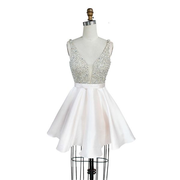 party dresses v neck backless handmade beaded homecoming wear short women prom evening crystal dress gown fiesta elegant, White;black
party dresses v neck backless handmade beaded homecoming wear short women prom evening crystal dress gown fiesta elegant, White;black