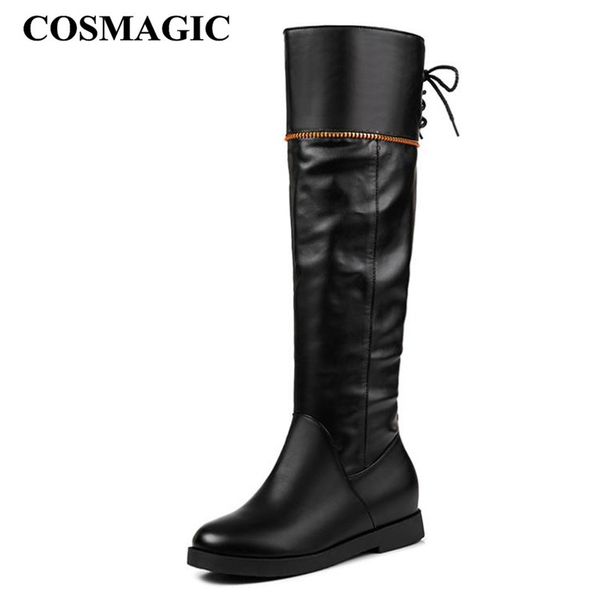 boots cosmagic 2021 arrival women knee high fashion knight black pu leather round toe med heels long
boots cosmagic 2021 arrival women knee high fashion knight black pu leather round toe med heels long