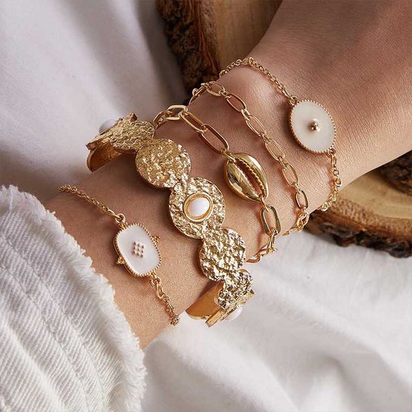 link, chain 5pcs/set women bracelets set bohemian beach fashion golden geometric gems shell bracelet jewelry accessories love gift, Black
link, chain 5pcs/set women bracelets set bohemian beach fashion golden geometric gems shell bracelet jewelry accessories love gift, Black