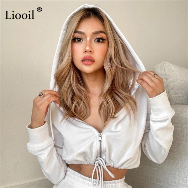liooil hoodies sweatshirt short women clothes 2020 fall streetwear long sleeve zip up black white loose sweatshirts
liooil hoodies sweatshirt short women clothes 2020 fall streetwear long sleeve zip up black white loose sweatshirts