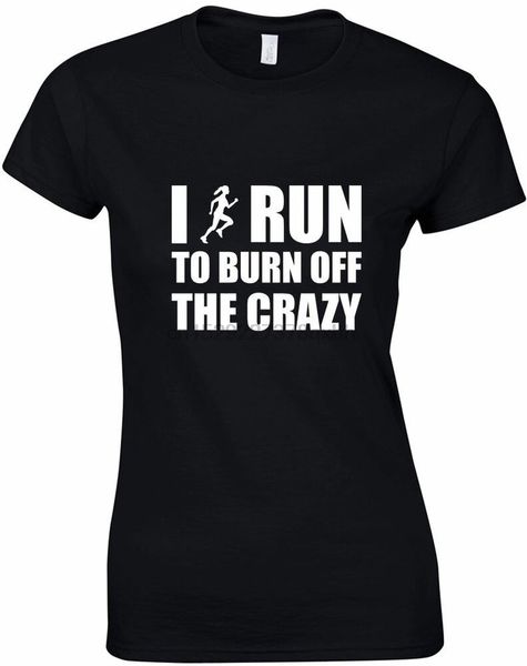i run to burn off the crazy running fitness related ladies printed t-shirt 
i run to burn off the crazy running fitness related ladies printed t-shirt