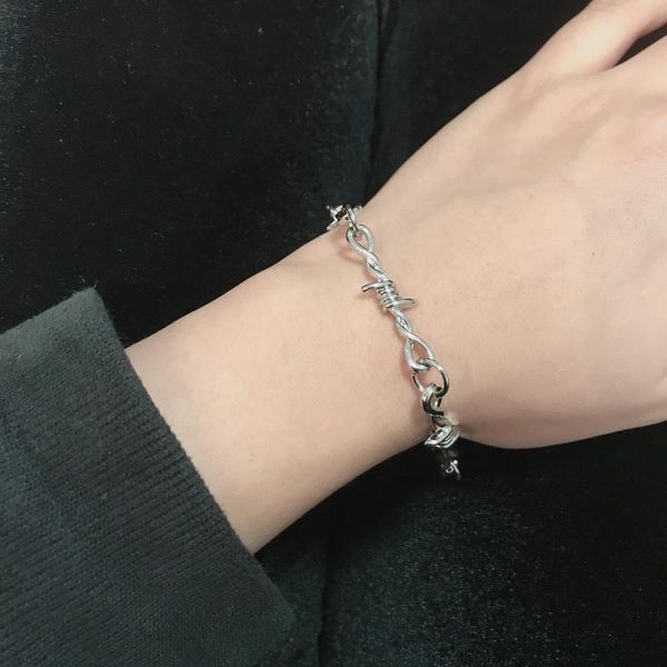 punk metal silver color wire brambles bracelet barbed wire brambles link chain bangle fashion jewelry rock night club unisex, Black
punk metal silver color wire brambles bracelet barbed wire brambles link chain bangle fashion jewelry rock night club unisex, Black