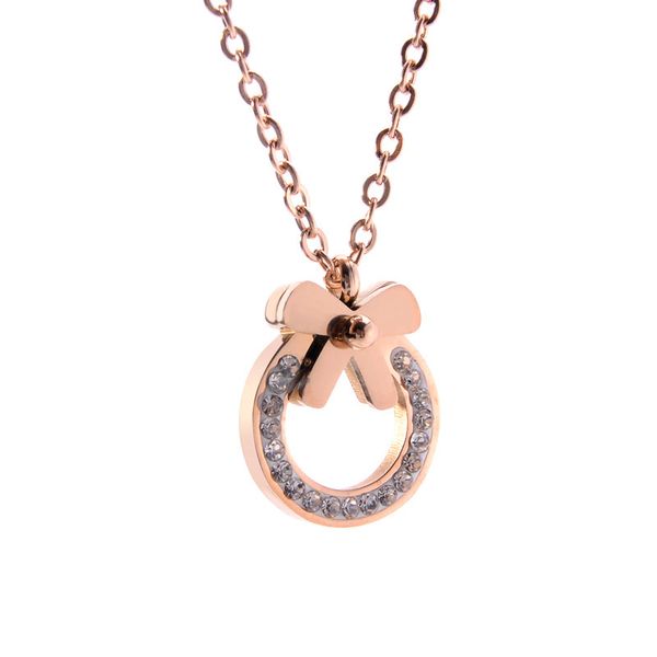 pendant necklaces simple rhinestone round necklace charm bowknot stainless steel women fashion jewelry wedding gift, Silver
pendant necklaces simple rhinestone round necklace charm bowknot stainless steel women fashion jewelry wedding gift, Silver
