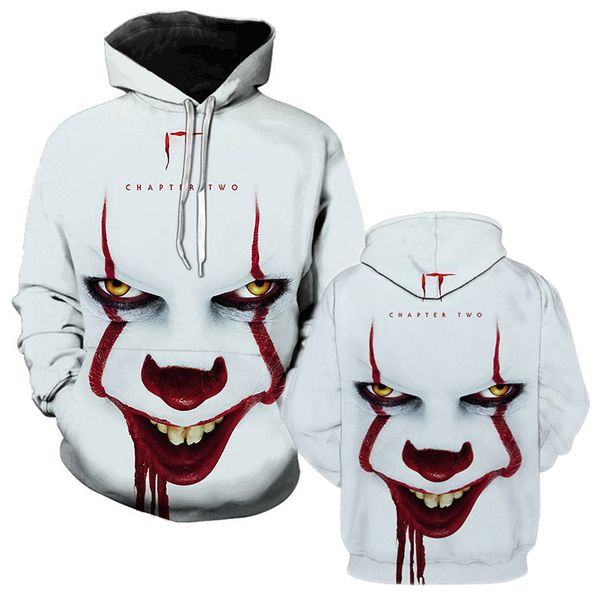 it chapter two 3d printed hoodie sweatshirts men women clown thriller terrorist movie pullover fashion casual oversized hoodies 0917, Black
it chapter two 3d printed hoodie sweatshirts men women clown thriller terrorist movie pullover fashion casual oversized hoodies 0917, Black