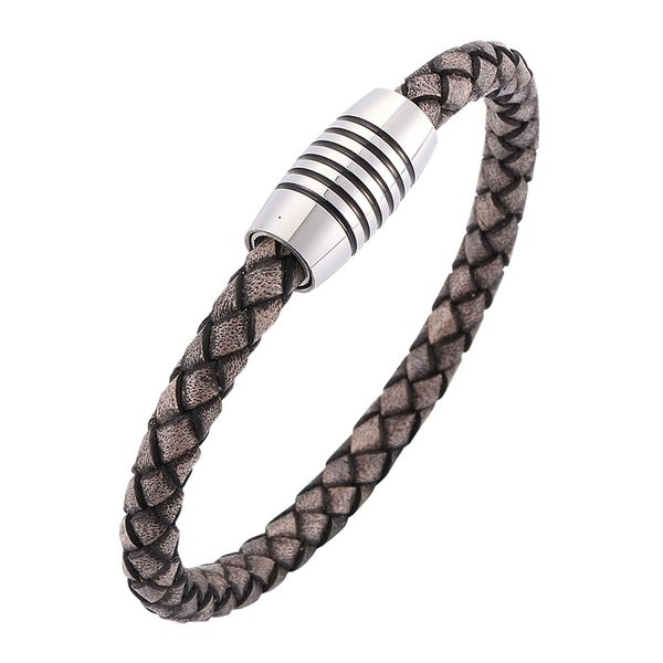 charm bracelets vintage men jewelry gray braided leather rope bracelet handmade stainless steel magnet clasp fashion male wristband gift sp0, Golden;silver
charm bracelets vintage men jewelry gray braided leather rope bracelet handmade stainless steel magnet clasp fashion male wristband gift sp0, Golden;silver
