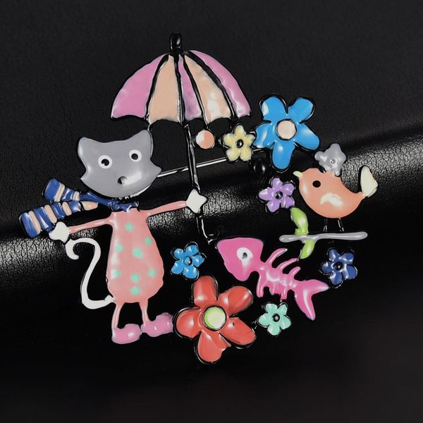 brooch of selling cat with umbrella brooches pins for kids boys women fashion black metal flower jewelry pin brooch, Gray
brooch of selling cat with umbrella brooches pins for kids boys women fashion black metal flower jewelry pin brooch, Gray