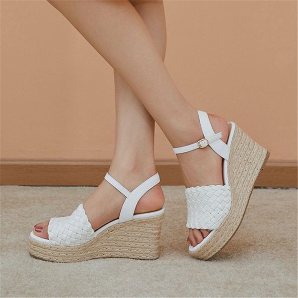 pxelena gothic retro weaving wedge high heels sandals women genuine leather ankle strap 2020 summer shoes lady daily black white
pxelena gothic retro weaving wedge high heels sandals women genuine leather ankle strap 2020 summer shoes lady daily black white
