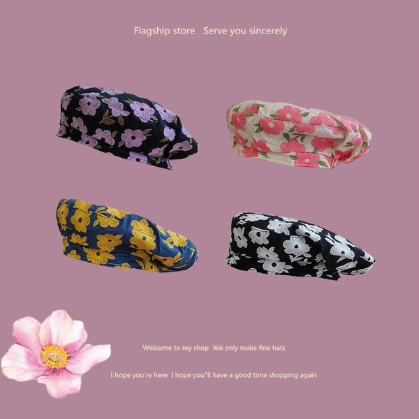 berets 2021 elegant women embroidered beret for fashion summer female cotton polyester hats cap autumn women's painter hat, Blue;gray
berets 2021 elegant women embroidered beret for fashion summer female cotton polyester hats cap autumn women's painter hat, Blue;gray