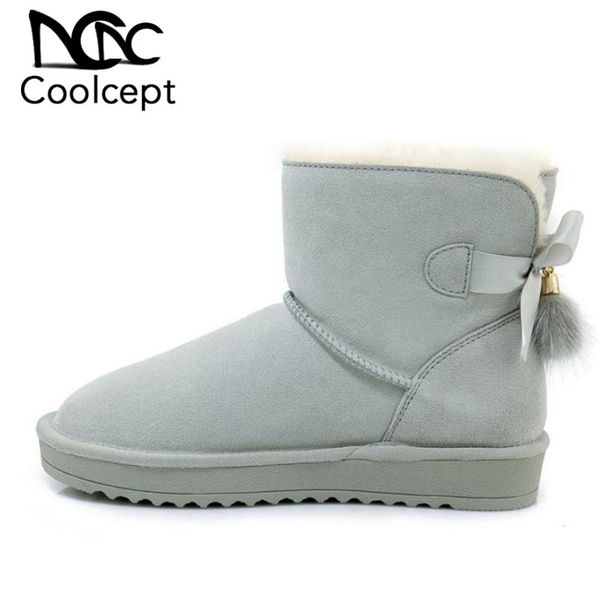 coolcept genuine leather women snow boots plush warm winter shoes women bowknot thick fur ankle boots daily footwear size 35-40, Black
coolcept genuine leather women snow boots plush warm winter shoes women bowknot thick fur ankle boots daily footwear size 35-40, Black