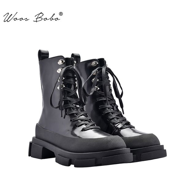 2020 chunky platform ankle boots women round toe lace-up rivet short boots female street punk style zapatos mujer fashion, Black
2020 chunky platform ankle boots women round toe lace-up rivet short boots female street punk style zapatos mujer fashion, Black