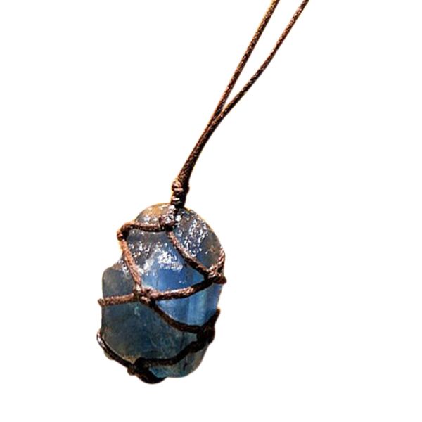 natural quartz crystal stone blue-green fluorite treatment stone fluorite ornament pendant with hand-woven braided rope, Silver
natural quartz crystal stone blue-green fluorite treatment stone fluorite ornament pendant with hand-woven braided rope, Silver