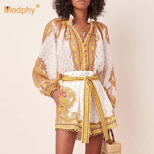 printed beach women set stand collar lantern sleeve button crop shorts belt two-piece casual party female pants suit, Gray
printed beach women set stand collar lantern sleeve button crop shorts belt two-piece casual party female pants suit, Gray
