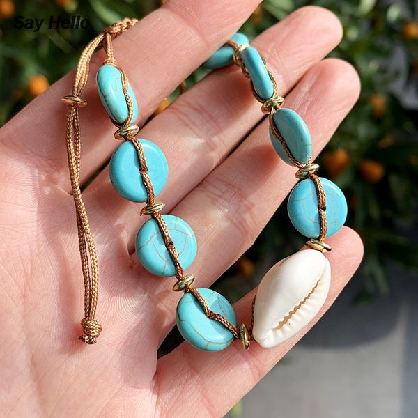 say hello bohemia handmade shell coral beaded drawstring bracelet female beaded round turquoises rope bracelet women a10412, Black
say hello bohemia handmade shell coral beaded drawstring bracelet female beaded round turquoises rope bracelet women a10412, Black