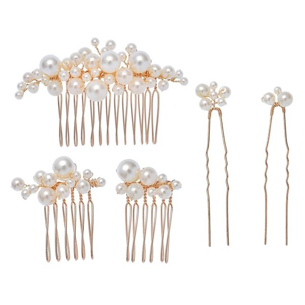 pearl wedding hair pins bridal hair clips comb flower pieces gold wedding accessories for women girls, Golden;silver
pearl wedding hair pins bridal hair clips comb flower pieces gold wedding accessories for women girls, Golden;silver