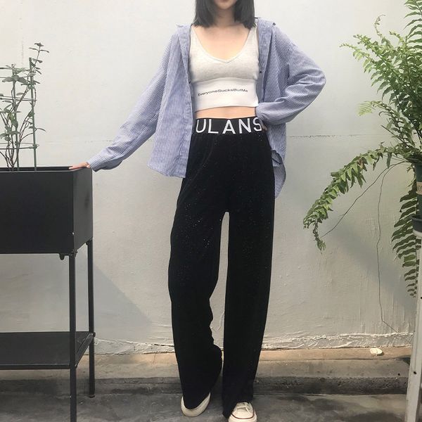2020 autumn & winter online celebrity selling jin si rong flashing loose pants female high-waisted relaxed casual drape elas, Black;white
2020 autumn & winter online celebrity selling jin si rong flashing loose pants female high-waisted relaxed casual drape elas, Black;white