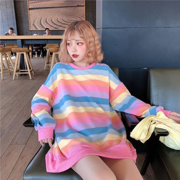 cute autumn hoodies cotton harajuku rainbow stripes hoodies women sweet macaron hoodies loose round neck sweatshirt female, Black
cute autumn hoodies cotton harajuku rainbow stripes hoodies women sweet macaron hoodies loose round neck sweatshirt female, Black